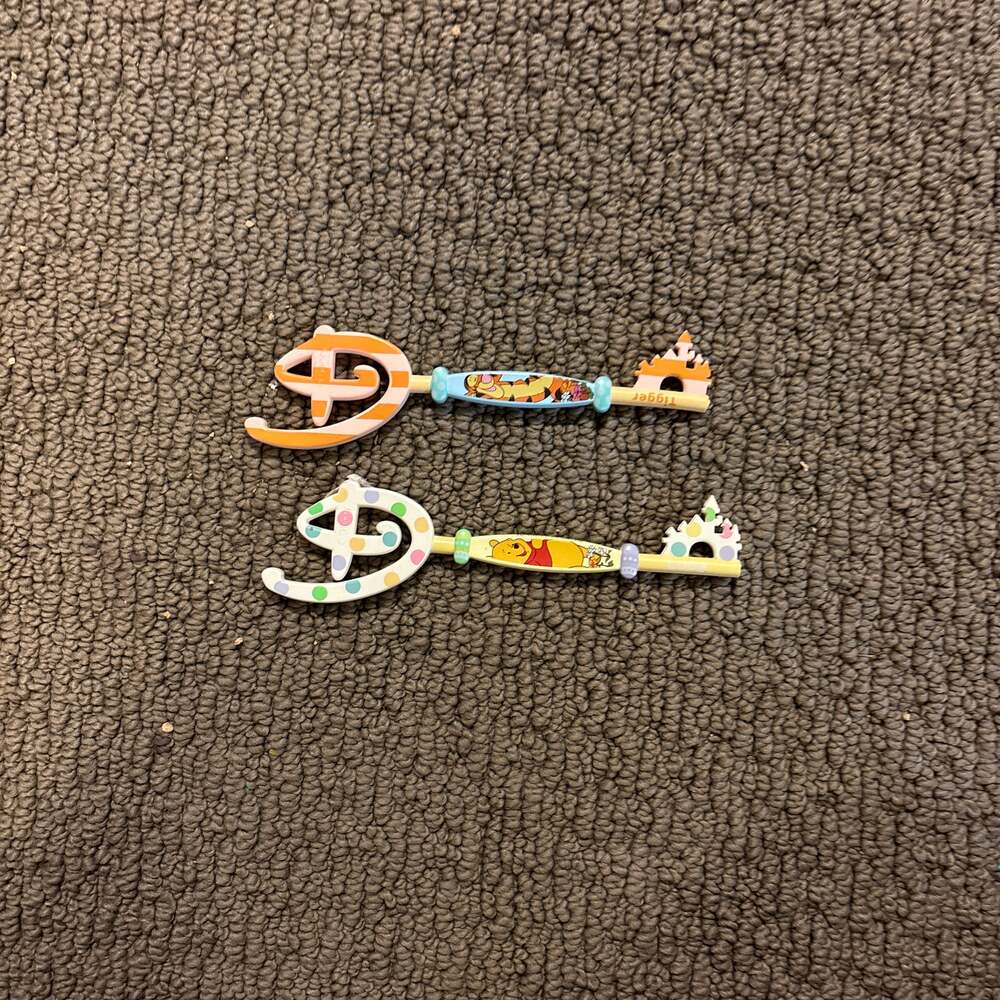 Disney Store Winnie the Pooh and Tigger Easter Mystery Collectible Key Set